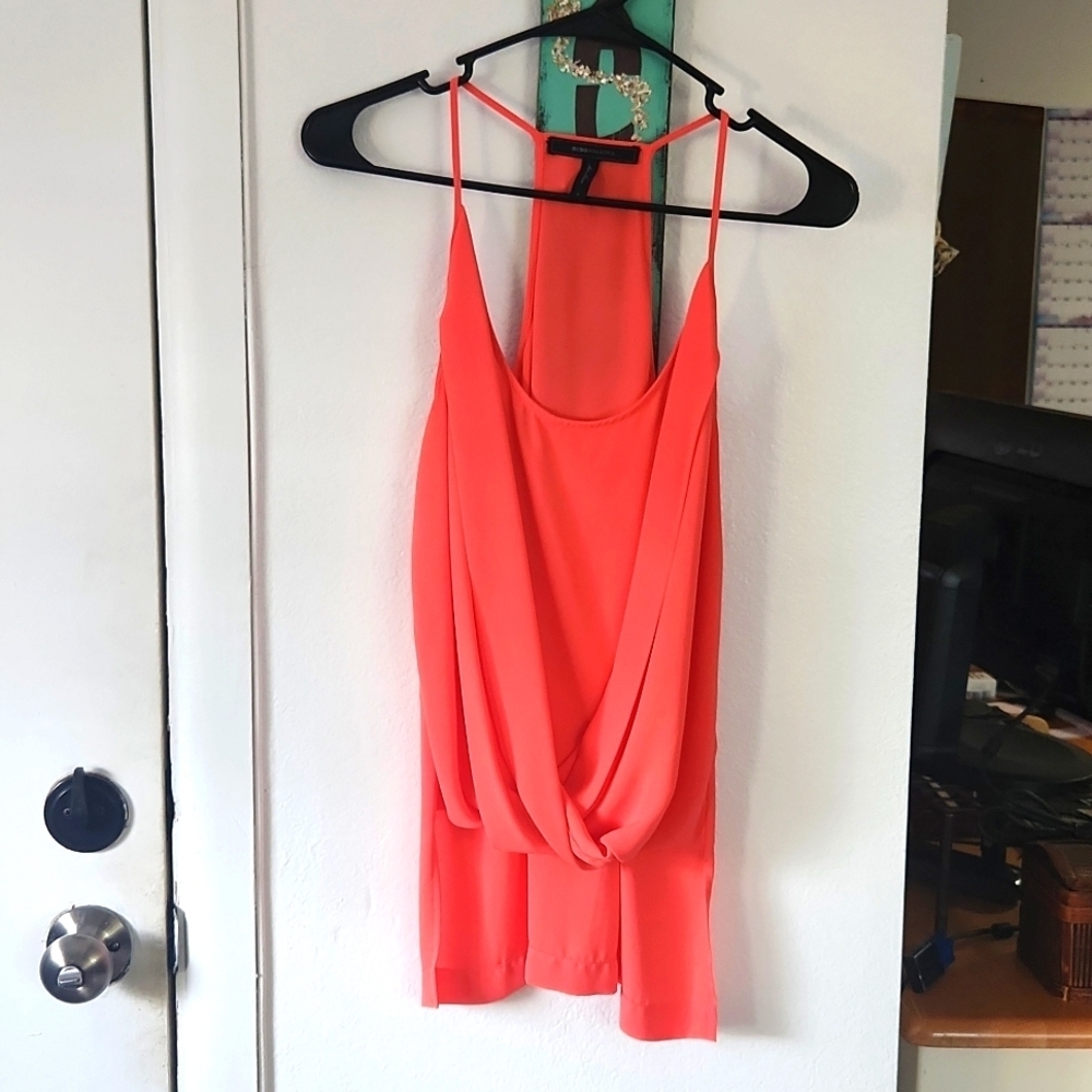 BCBGMaxazria Orange Cowl Neck Top